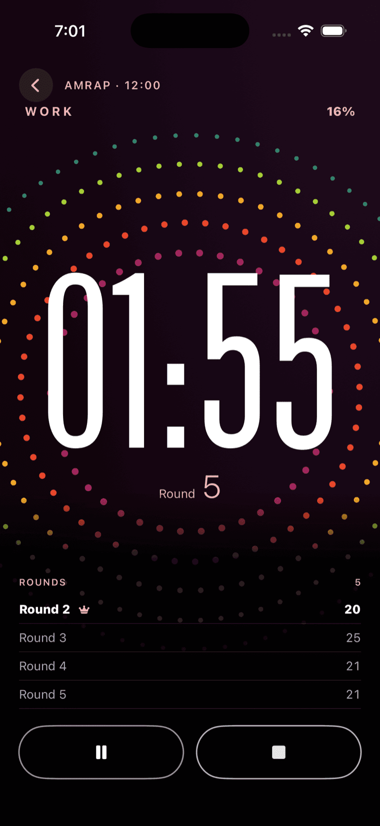 Squall Pride clock face during an AMRAP