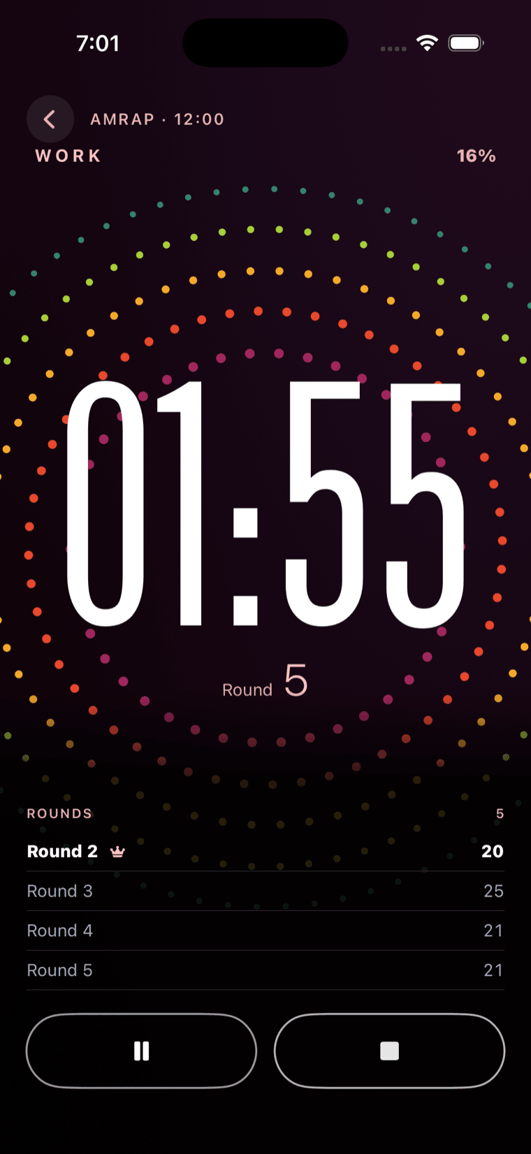 Squall Pride clock face during an AMRAP