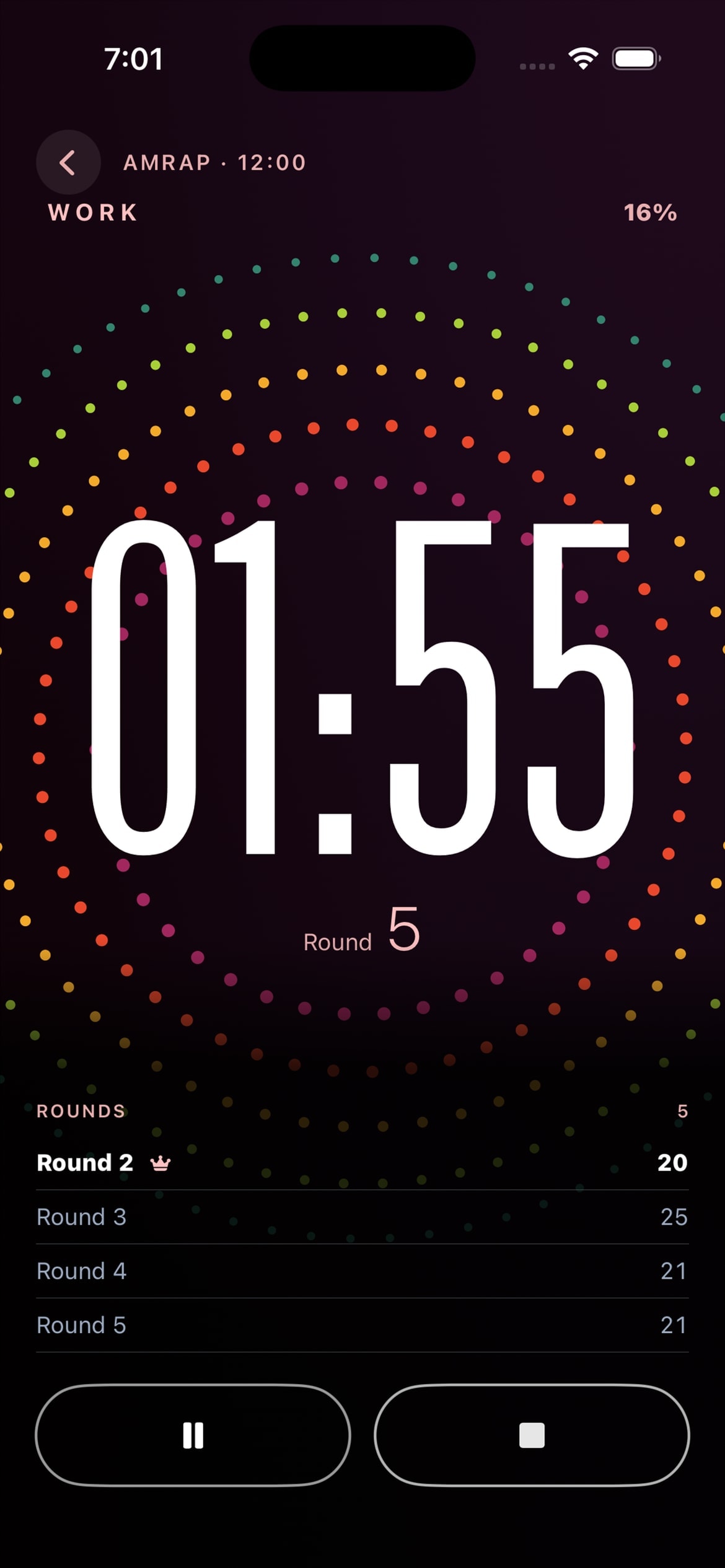 Squall Pride clock face during an AMRAP