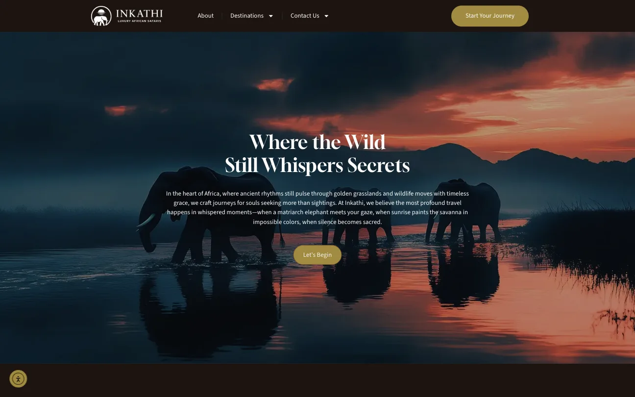 Inkathi Safaris homepage